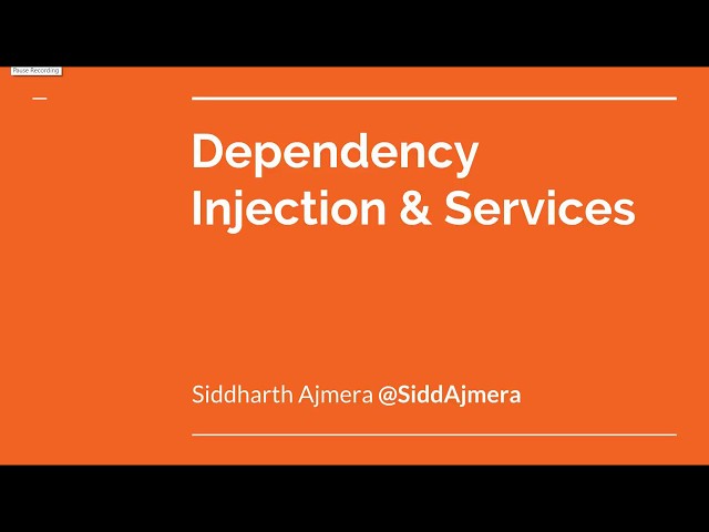 Angular Training Part 4 - Introduction to Dependency Injection and Services