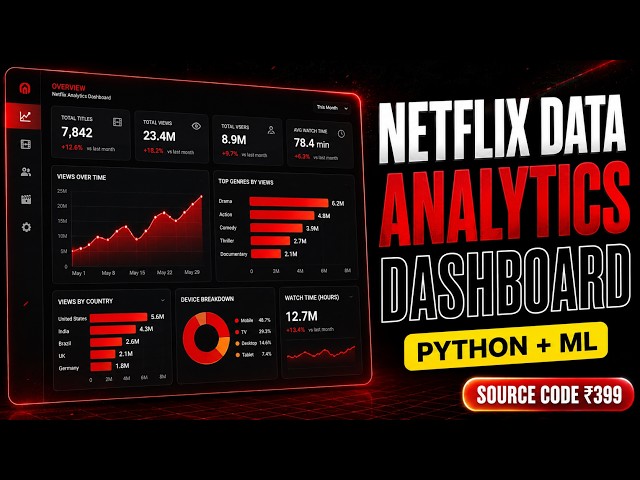 Netflix Data Analytics Dashboard using Python & Flask | Final Year Project with Source Code 2026
