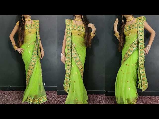 Unique Style Saree Draping / Learn to wear saree in a completely different way / Beautiful Lookin...