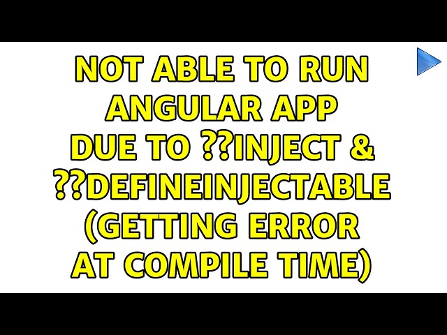 Not able to run angular app due to ??inject & ??defineInjectable (Getting error at compile time)