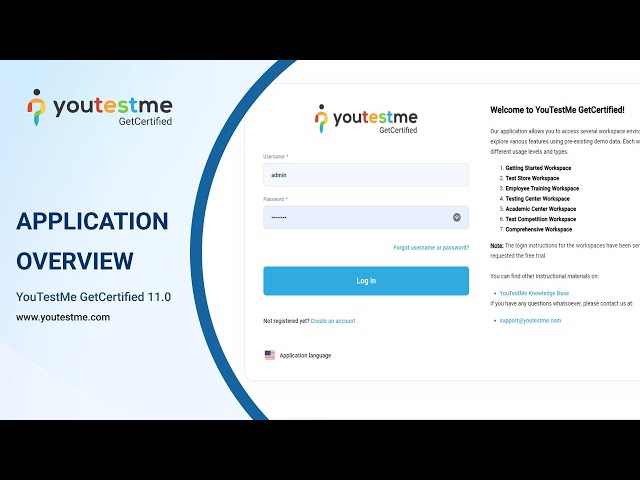 YouTestMe GetCertified 11.0 - Application Overview