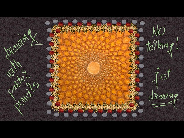 Geometric Art Therapy, soothing sounds, no talking, drawing with pastels