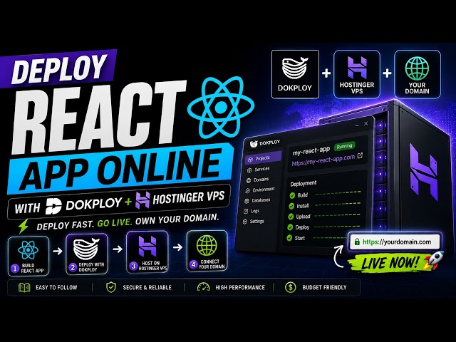 How To Deploy A React App On Hostinger VPS Using Dokploy And Setup Your Domain