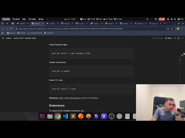 Ubuntu Developer Setup - Database, VS Code and AI