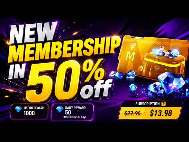 Free Fire Membership Discount🔥🤯 | 50% Membership Discount Event | Free Fire Next Top-Up Event