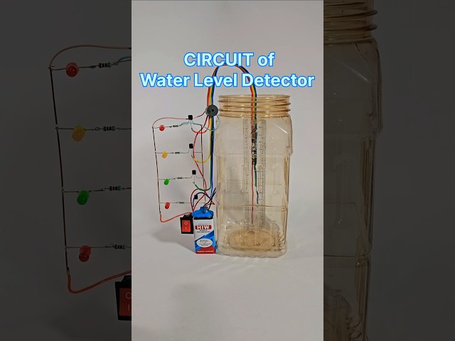 Circuit of Water Level Detector 😱 Science Project Working Model for Shorts #diy  #shorts #ytshorts
