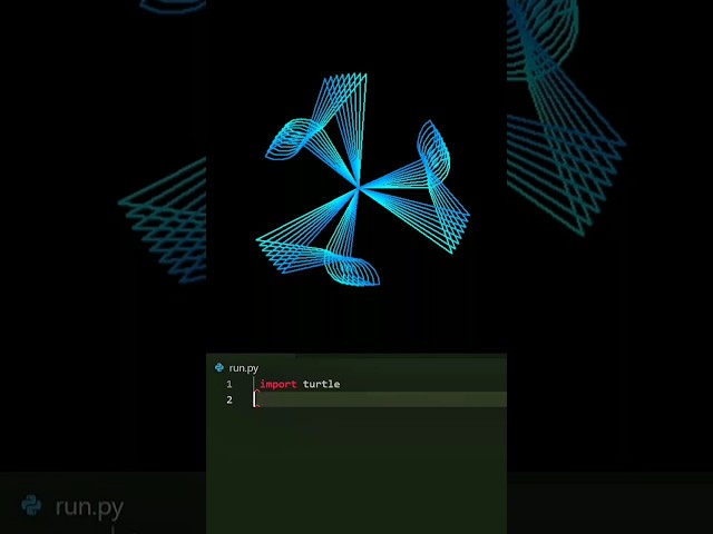 How to Draw Glowing Flower Pattern using Python Turtle | Amazing Graphics Design Code | #shorts