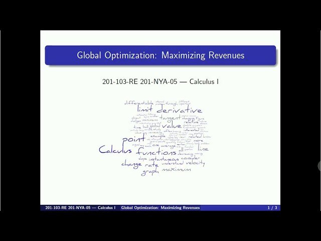 3.3.5 Global Optimization Example: Maxizing Revenues