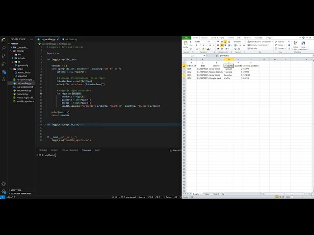 Come leggere file csv in Python