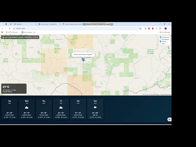 Live Weather Map  | 7-Day Forecast with OpenWeather API (Python + Leaflet)