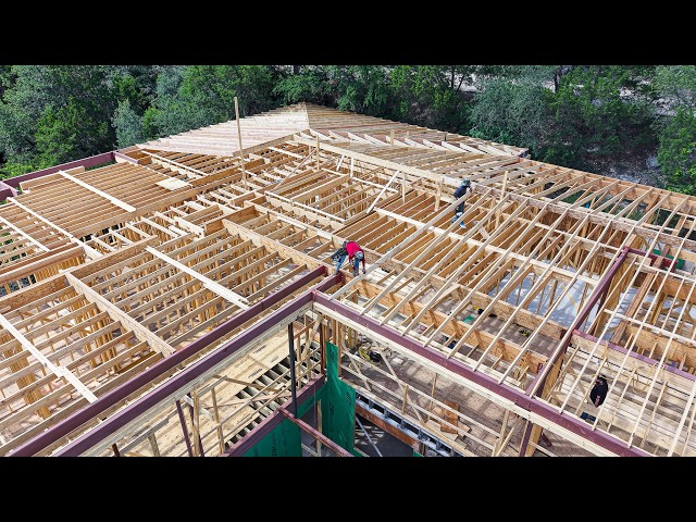 Framing an 8,500 Sq Ft Mansion Start to Finish | Construction ASMR