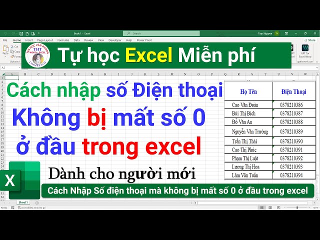 Learning Excel - Does Excel Automatically Disappear Zeros? How to Enter Phone Numbers Correctly