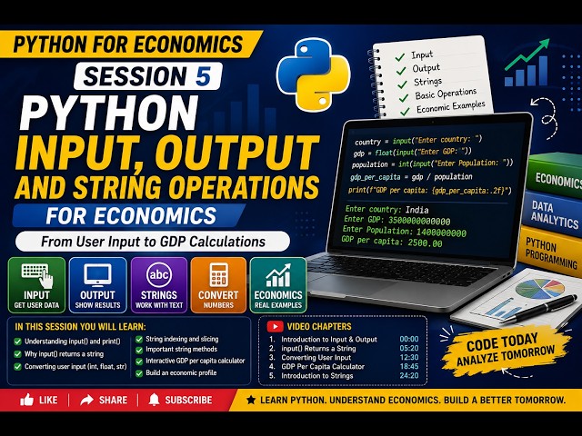 Python Input, Output and Strings for Economics | GDP Per Capita Calculator
