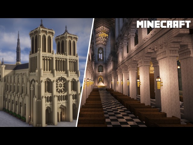 Minecraft: How to decorate Notre Dame Cathedral | Interior Tutorial