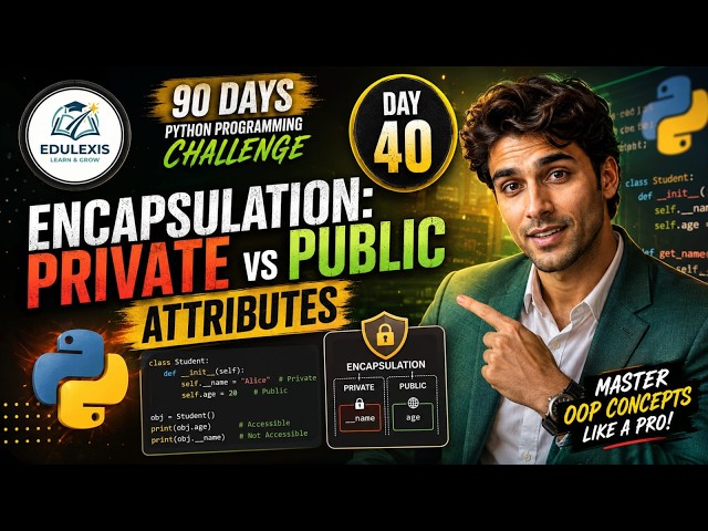 Day 40 : Learn Python OOP: Encapsulation (Private vs Public Attributes) | Edulexis |