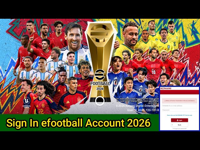 How To Sign in eFootball Account 2026 | Login eFootball Mobile | Register Konami ID