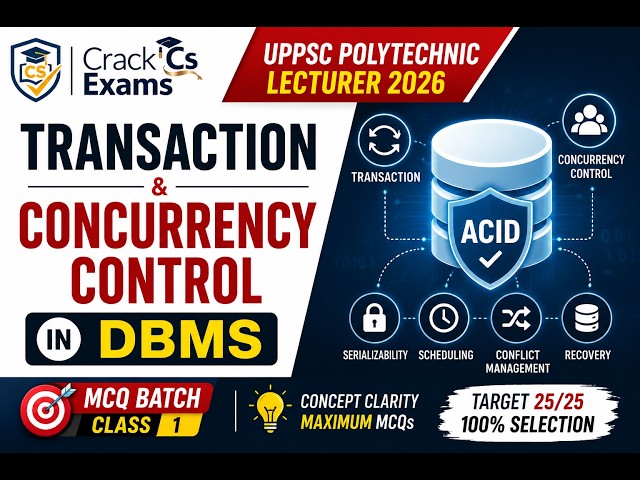 Transaction & Concurrency Control in DBMS | Serializability, Scheduling & Recovery | UPPSC Polytechn