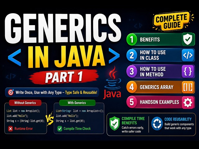 Master Java Generics in One Video |From Scratch| Compile-Time Safety, Code Reusability & Examples