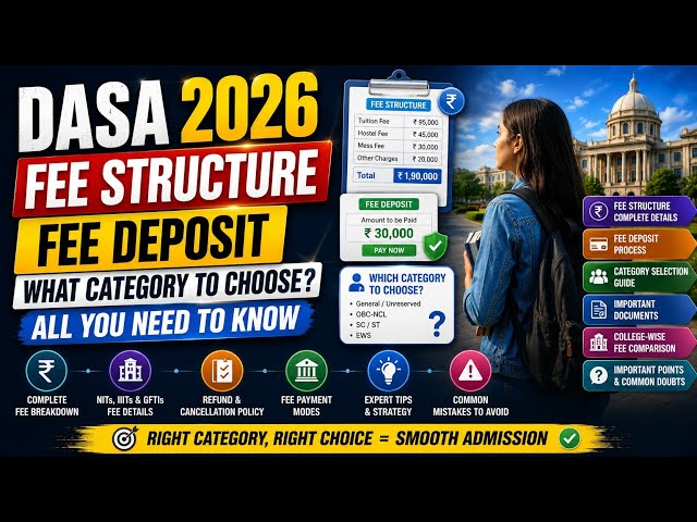 DASA 2026 Fee Structure Explained | Fee Deposit + Category Selection + Complete Guide 🔥