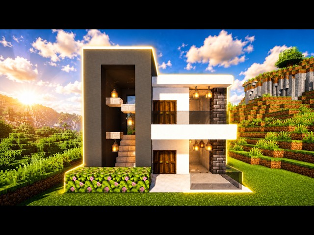 Easy 10 Minute Modern House Tutorial | Minecraft #minecraft 