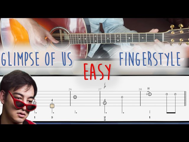 Glimpse of Us | Joji (EASY FINGERSTYLE GUITAR TUTORIAL with tabs)