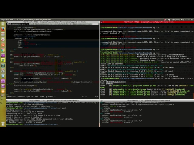 lint test build commit