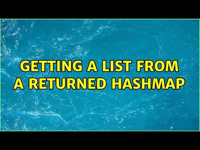 Getting a list from a returned hashmap