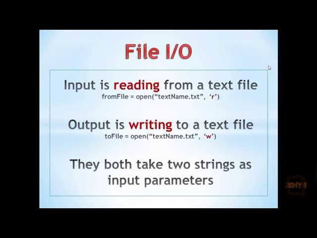 Python Tutorial 12.0 - File Input Output