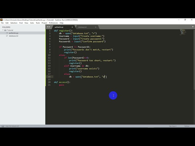 Python Login System: Using a text file (Beginners Project)