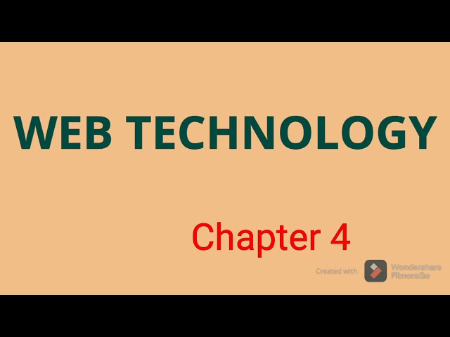 Web Technology(part 1) - chapter 4 Plus two computer application