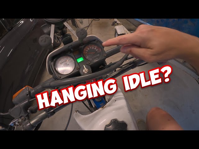 Diagnose & fix hanging idle on carbureted bike - 1990 DR250, DR350
