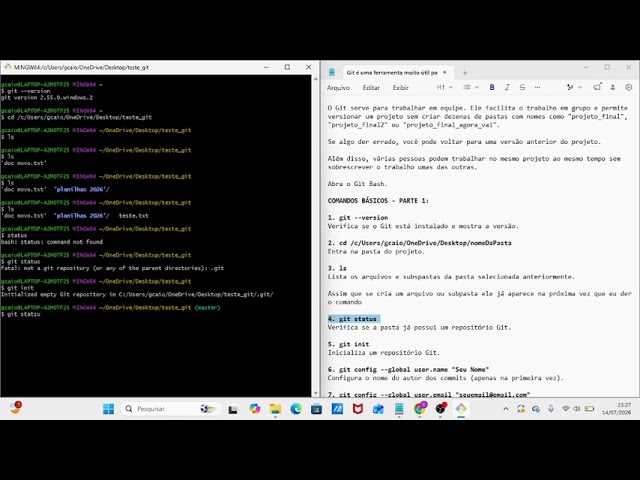 Comandos básicos do git - parte 1