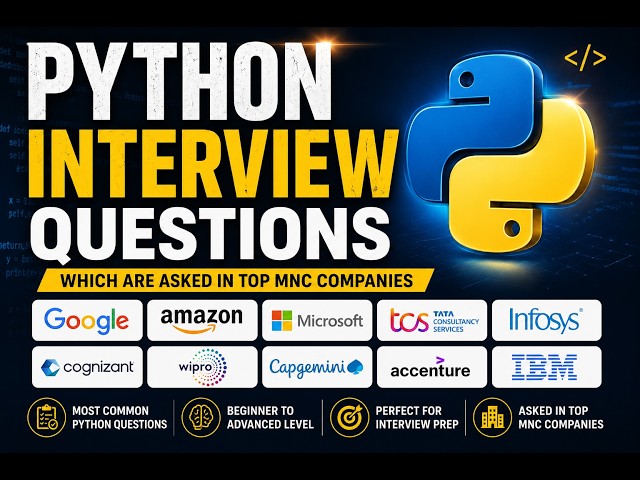 Top 50 Python Interview Questions Asked in TCS, Cognizant, Infosys & More