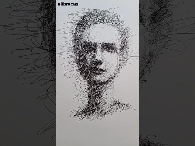 Fast and Easy Scribble Drawing #portrait #drawing #scribbles #sketch #fastsketch #shorts