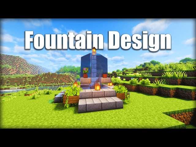 Minecraft Aesthetic Fountain Design Tutorial ⛲🌿 | Easy Stone Brick Build!