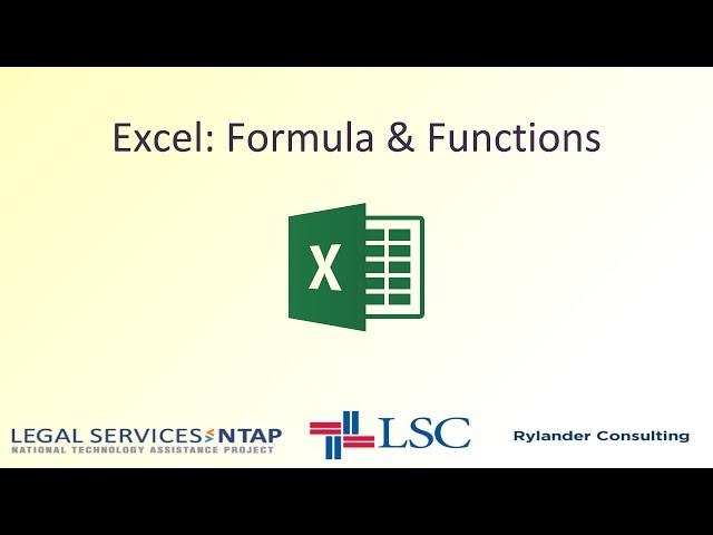 Excel  Formula & Functions