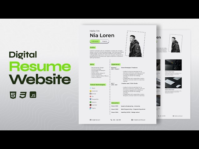 Digital Resume Portfolio with Responsive Design | HTML CSS JavaScript