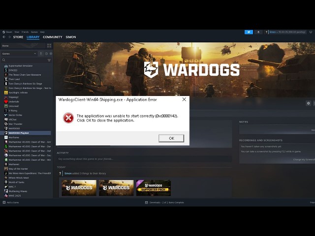 How to Fix WARDOGS Launch Error Invalid Game Executable Path WardogsClient-Win64-Shipping.exe