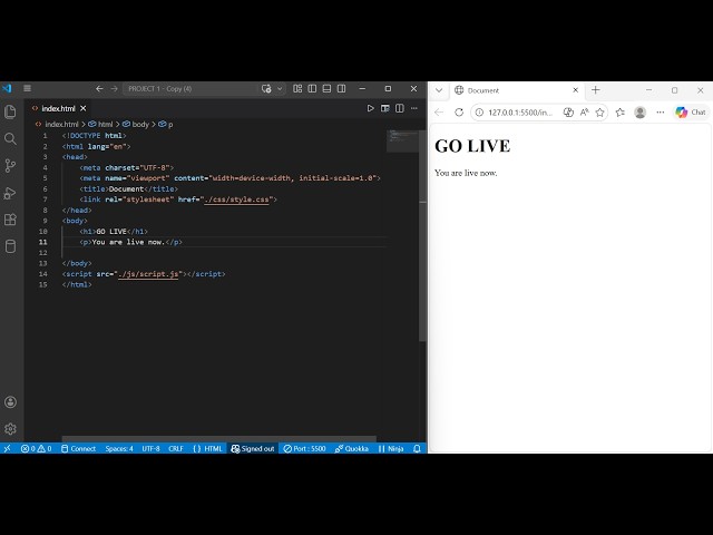 LIVE SERVER ON VS CODE