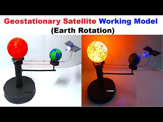geostationary satellite working model for science project exhibition - earth rotation | craftpiller