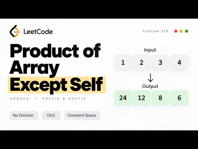 LeetCode 238: Product of Array Except Self | Prefix & Suffix Array | Python