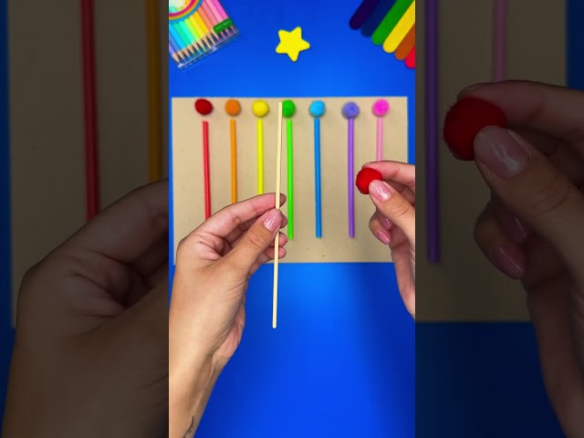 DIY Color Sorting Game for Kids! 🌈📄🎯 #colors #DIY #kidslearning