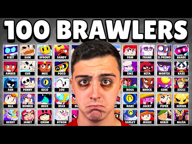JUGANDO CON los 100 BRAWLERS de BRAWL STARS 😱🔥 ¿Con Cuántos Ganaré?