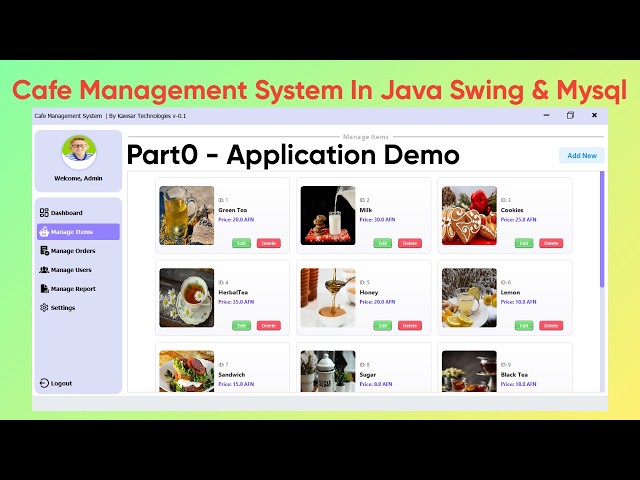 Part 0 | Cafe Management System in Java Swing & MySQL – Project Overview & Demo