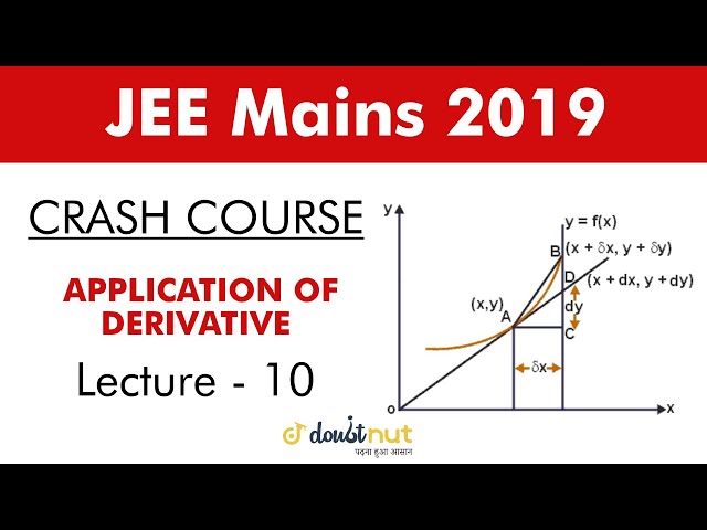 Crash course | JEE MAINS 2019 | Application Of Derivatives | Lecture -10