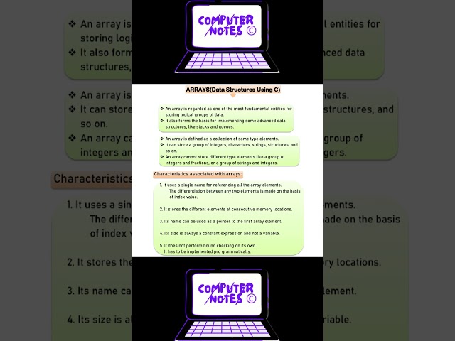 ARRAYS  #array #datastructures #arrays #datastructures  #computerscience #bca