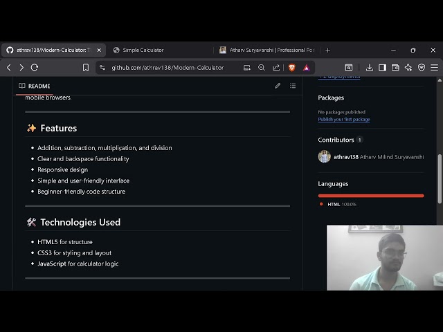 Modern Calculator Web   Fronend Mini Project