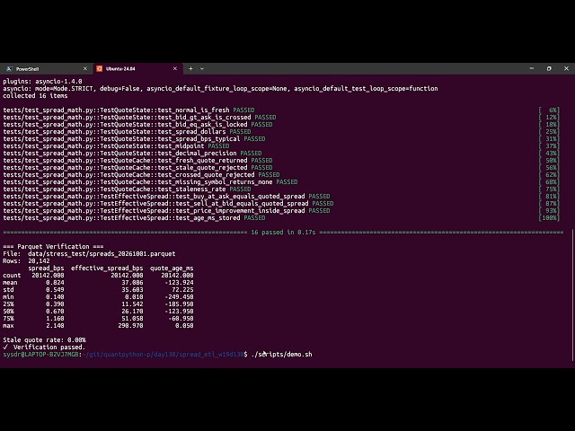 Day 130: Spread ETL in Python: Record Bid-Ask Spread at Trade Time