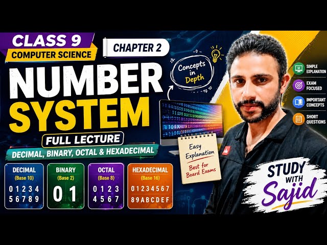 Class 9 Computer Science | Chapter 2: Number System | Decimal, Binary, Octal & Hexadecimal | 
