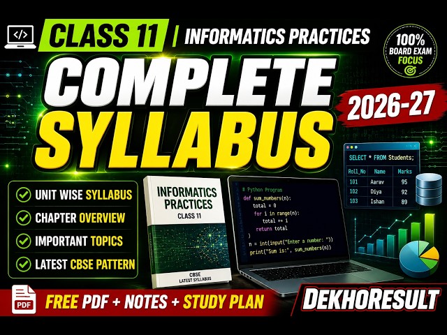 # Class 11 Informatics Practices (Code 065) | Complete Syllabus 2026–27 | CBSE IP